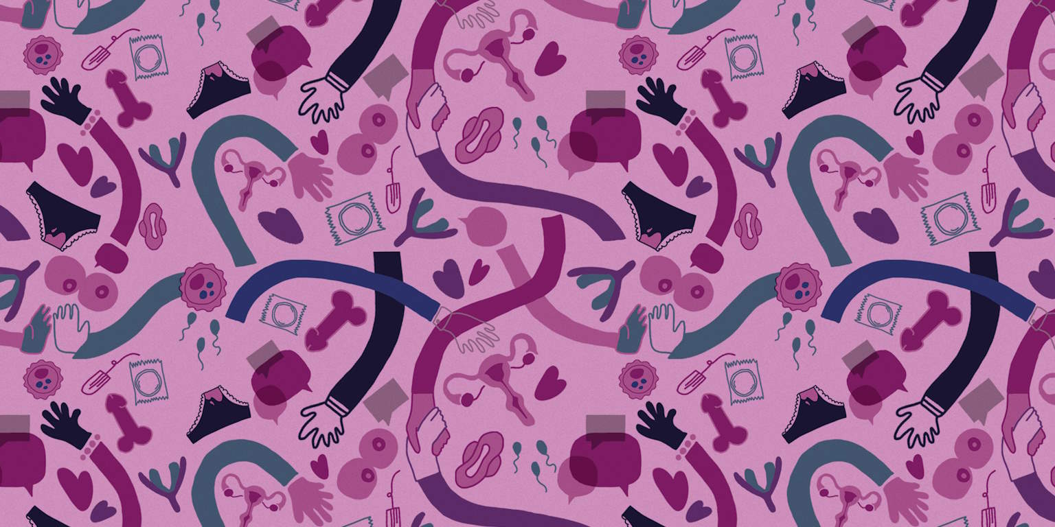 Fond d'écran avec des motifs liés à l'éducation complète à la sexualité